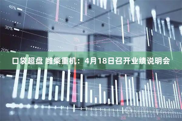 口袋超盘 潍柴重机：4月18日召开业绩说明会